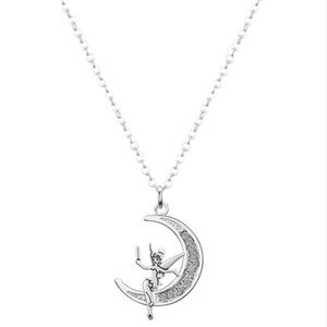 🆕 New In Box Tinkerbell Believe Moon 16”Necklace with 2” Extender Fine Silver…